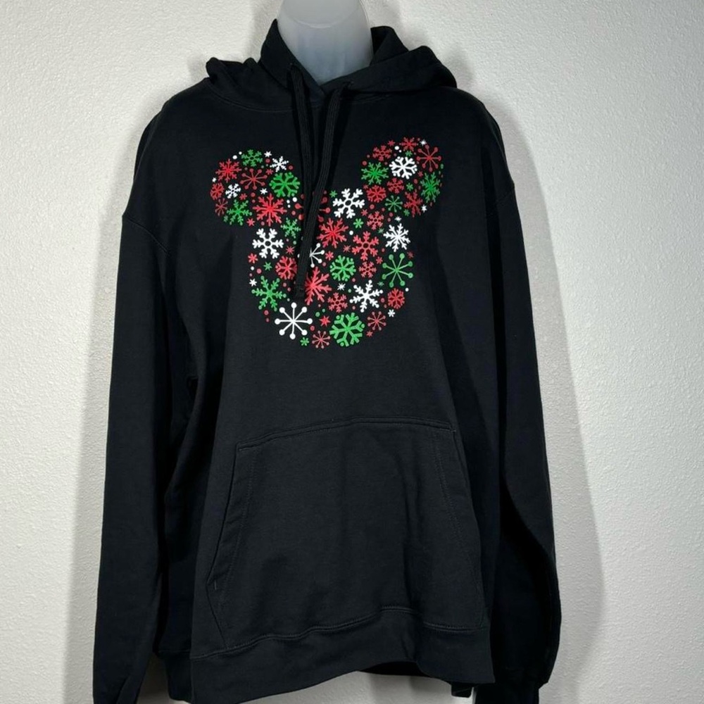 Port Authority Christmas Holiday Mouse Snowflake Hoodie Size XLarge